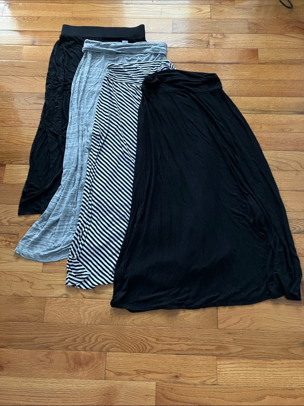 Bundle of 4 Women’s Maxi Skirts - Black, Gray, White - Medium